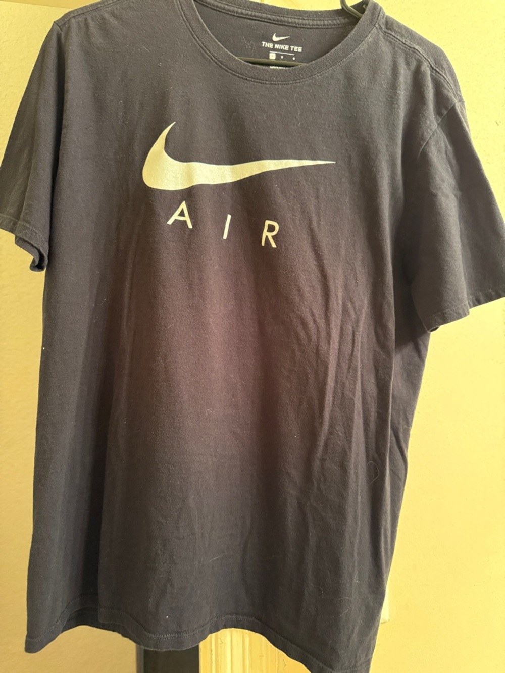 Nike Black Tee with Silver Swoosh and AIR Print